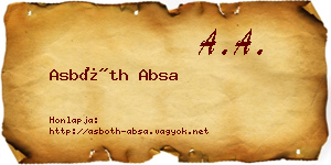 Asbóth Absa névjegykártya